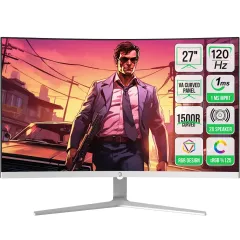 GamePower Vivid F20 27'' 1500R Curved RGB 120Hz 1ms FHD Va Panel 2x2W Speaker Gaming Monitör, Beyaz