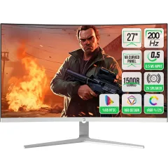 GamePower Vivid T50 27'' 1500R Curved RGB 200Hz 0.5ms FHD 2x2W Speaker VA Gaming Monitör, Beyaz