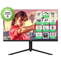GamePower 24.5'' Scorp S10 RGB 500HZ 0.2MS FHD Flat PS Pivot HDR400 Speaker Oyuncu Monitör