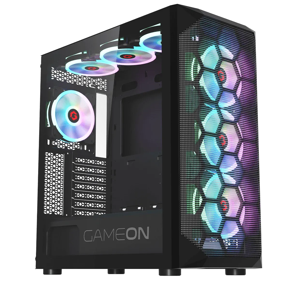 GameOn GO-EMPERORI-M Emperor Midnight I Serisi Mid Tower Gaming Kasa, Siyah