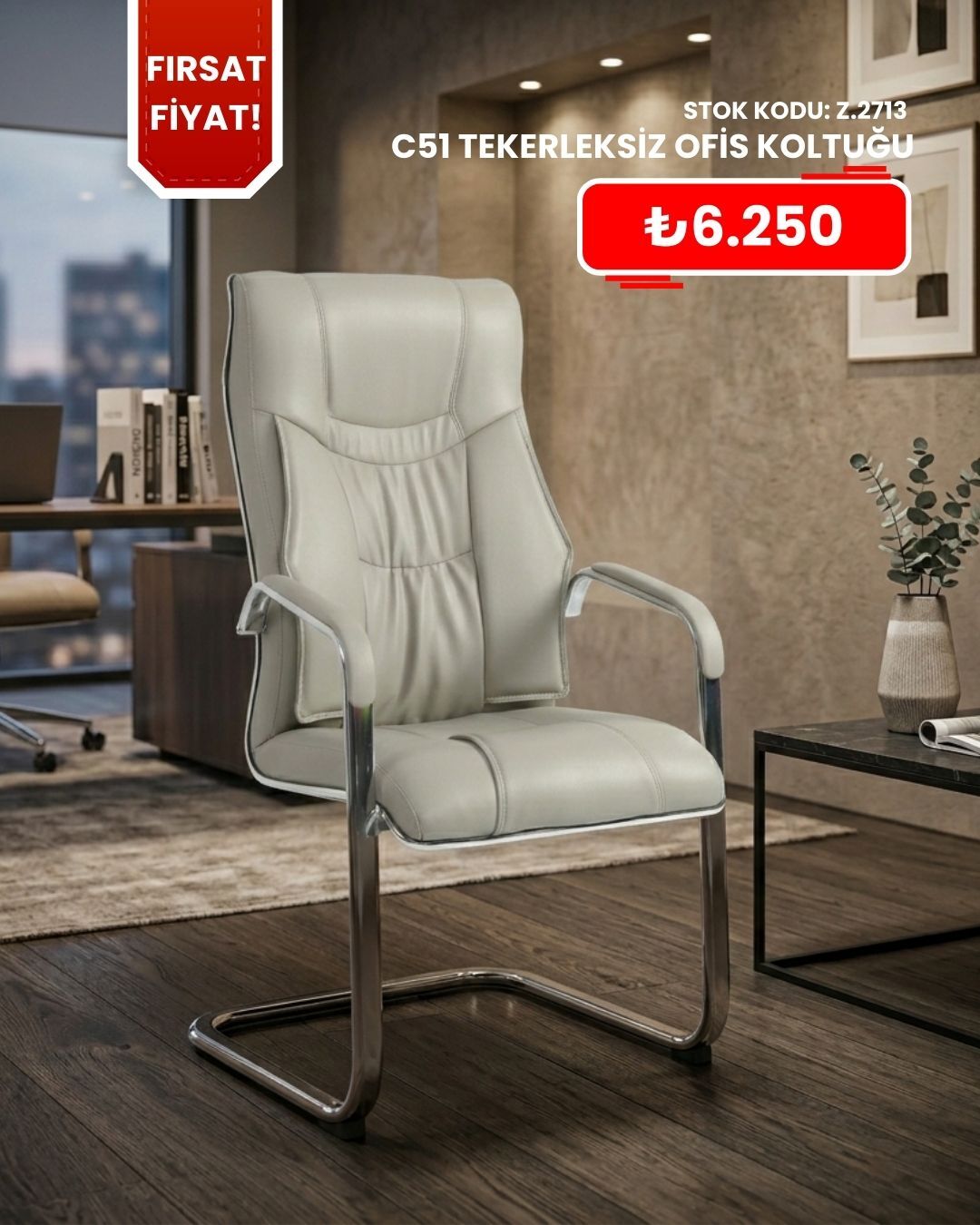TEKERLEKSİZ OFİS KOLTUĞU C51