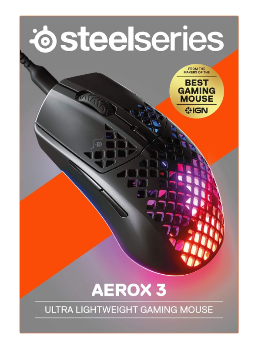 SteelSeries Aerox 3 62611 Onyx 8500 CPI 6 Tuş RGB Optik Kablolu Gaming Mouse