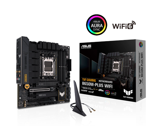 ASUS TUF GAMING B650MPLUS WIFI DDR5 6400MHZ 1XHDMI 1XDP 2XH.2 USB 3.2 MATX AM5 ( AMD AM5 7000 SERİSİ İLE UYUMLU ) KUTUSUZ