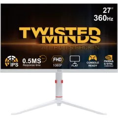 Twisted Minds Frost Serisi 27'' FHD 360HZ 0.5MS Fast IPS HDMI 2.1 Gaming Monitor, Beyaz