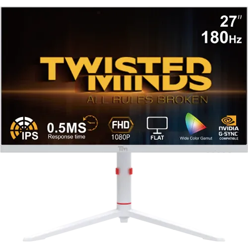 Twisted Minds Frost Serisi 27'' FHD 180HZ 0.5MS Fast IPS HDMI 2.1 Gaming Monitor, Beyaz