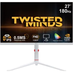 Twisted Minds Frost Serisi 27'' FHD 180HZ 0.5MS Fast IPS HDMI 2.1 Gaming Monitor, Beyaz