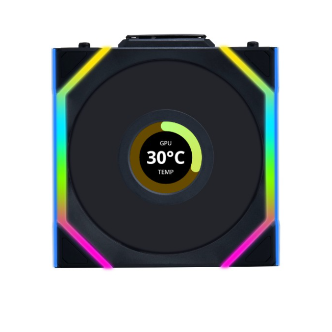 LIAN LI COOLER FAN LIAN LI UNI FAN SL120 LCD 3PACK RGB BLACK WIRLESS