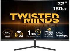 Twisted Minds Eclipse Serisi Curved 32'' FHD 180HZ 1ms Fast VA Gaming Monitor
