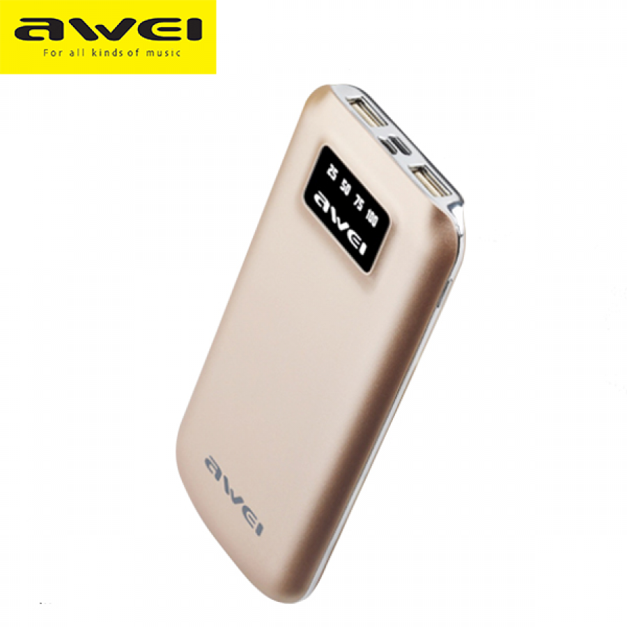 Awei P50K Altın 10.000 mAh Powerbank, Altın