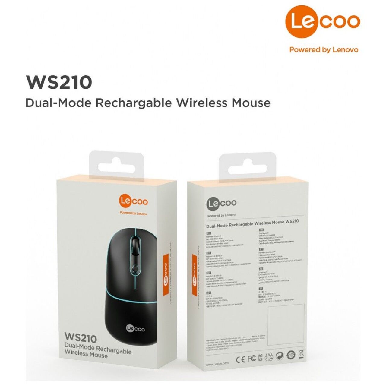 Lenovo Lecoo WS210 Siyah Kablosuz Optik Mouse