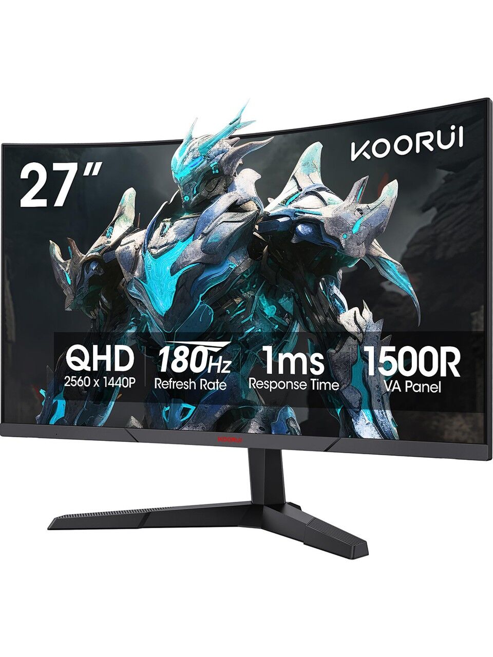 Koorui 27'' 27E6QCA 1ms 180Hz 2K Siyah Gaming Curved Monitör