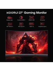 Koorui 27'' 27E6QCA 1ms 180Hz 2K Siyah Gaming Curved Monitör