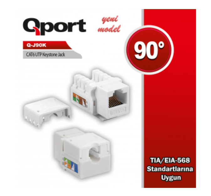 QPORT Q-J90K CAT6 90 DERECE KEYSTONE JACK