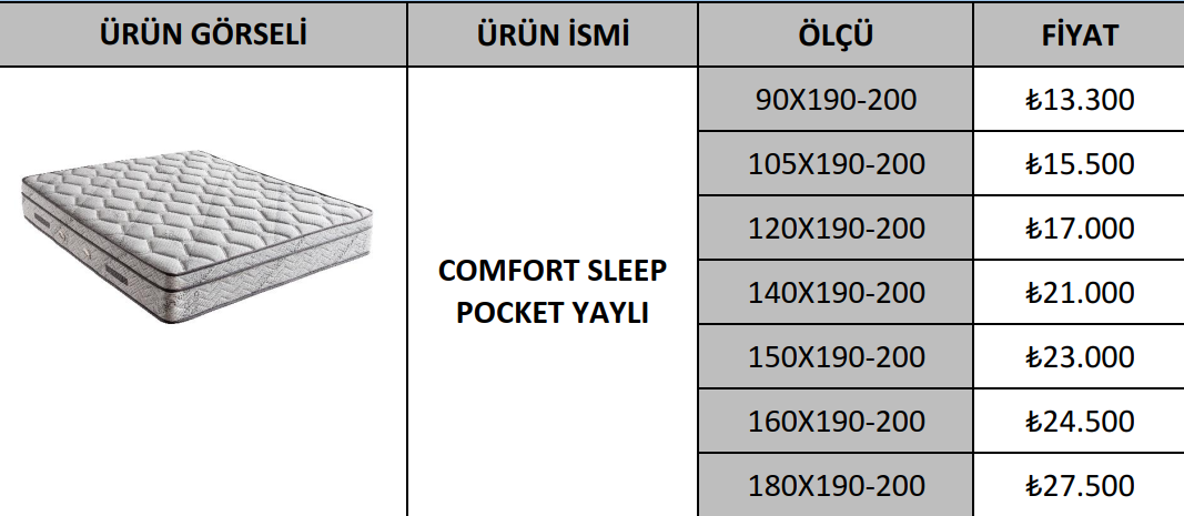 COMFORT SLEEP POCKET YAYLI