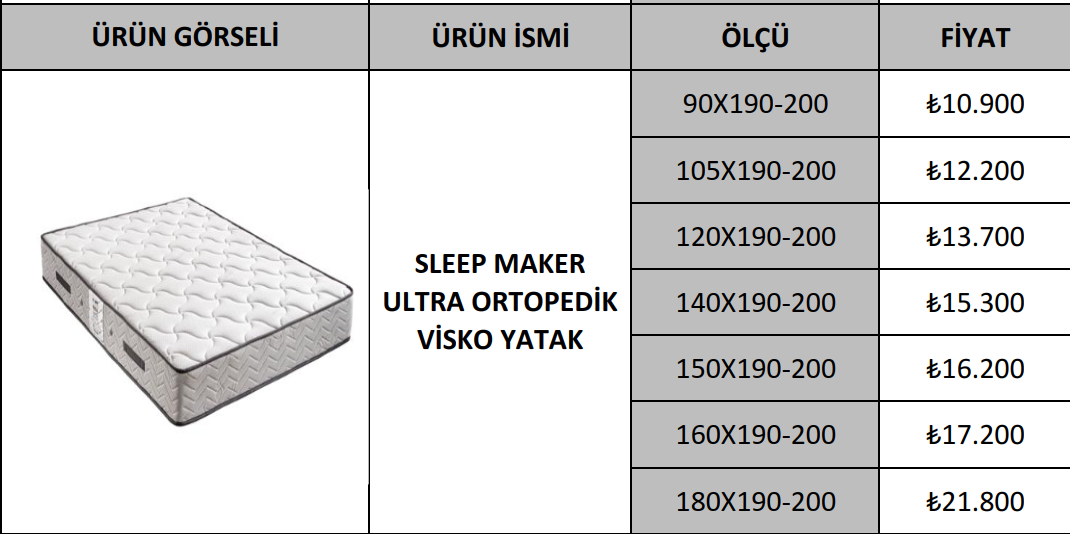SLEEP MAKER ULTRA ORTOPEDİK VİSKO YATAK
