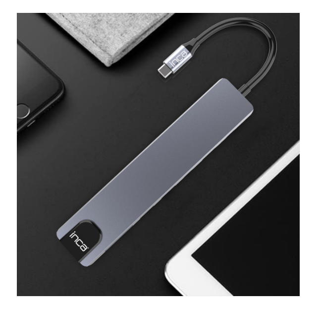 INCA ITPC-7T Type-C Hub X8 Combo Converter + Converter + Multiplexer Aluminium Housing