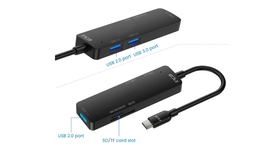 INCA ITPC-5T Ty-C HubX5 USB 3.0+ 2 USB 2.0+SD Smart Kart