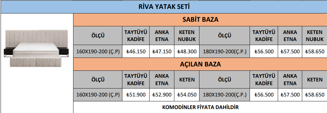 RİVA YATAK SETİ