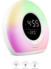 Powerway Saat Alarm USB Aux Müzik Çalar Radyo Gece Lambası Taşınabilir Space Bluetooth Hoparlör