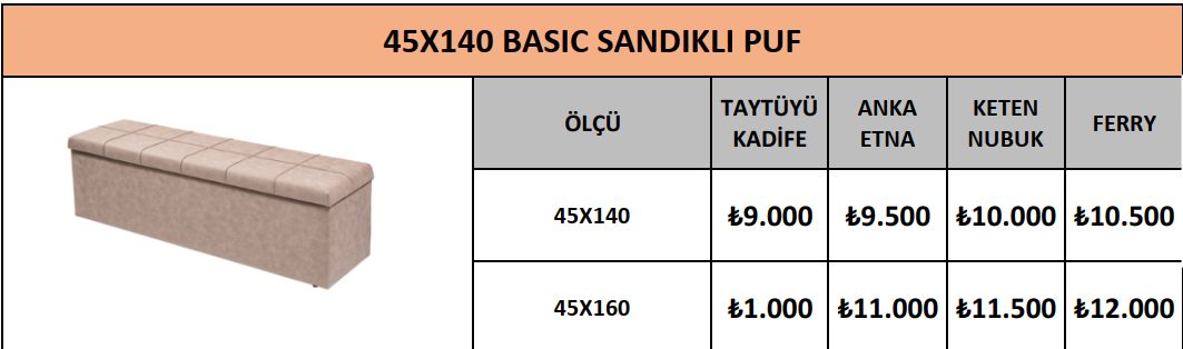 45X140 BASIC SANDIKLI PUF