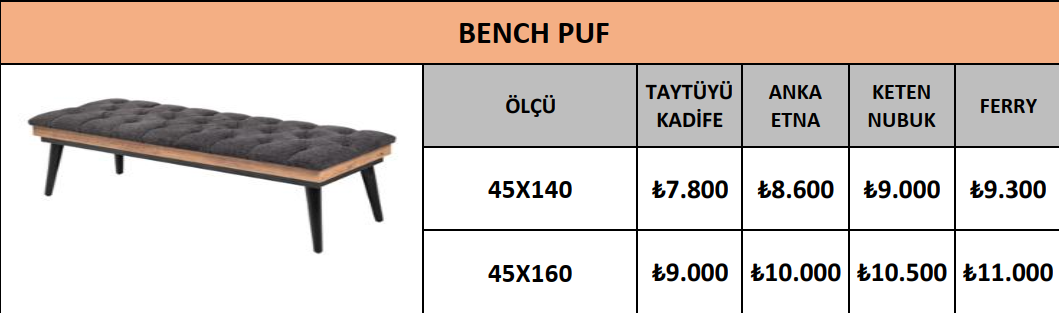 BENCH PUF