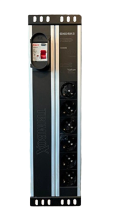Trimbox Rack Kabinet Nötr-Toprak Regülasyonlu 6lı Koruma Prizi Universal