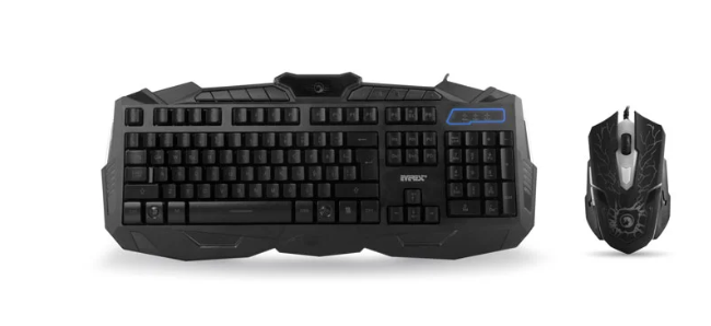 EVEREST KM-810 SİYAH Q TYPE OYUNCU 3 FARKLI AYDINLATMALI KLAVYE+MOUSE