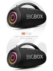 Powerway Bigbox 40W Güç Çift Bass Usb Hafıza Kartı Aux Fm Led Işıklı Bluetooth Hoparlör Hi-Fi Ses Bombası