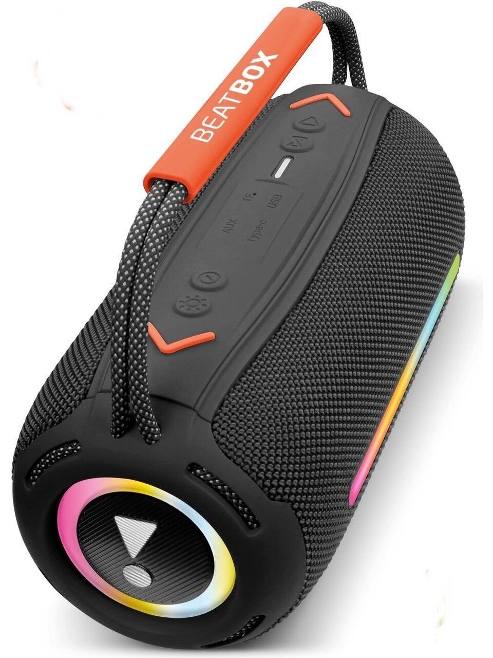 Powerway Beatbox Siyah LED Işıklı Ses Bombası USB Sd Aux Fm Radyo Bluetooh Hoparlör