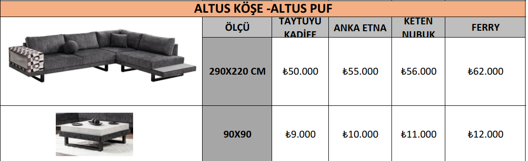 ALTUS KÖŞE -ALTUS PUF