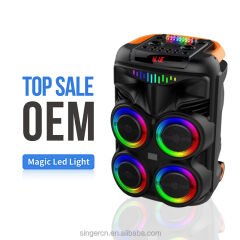 Dahili amplifikatör hoparlör kutusu ile WGY-8888 taşınabilir BT güçlendirilmiş 8 ''hoparlör ekstra bas