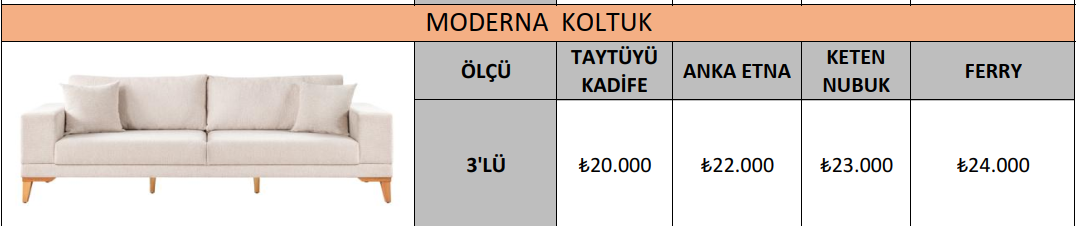 MODERNA KOLTUK