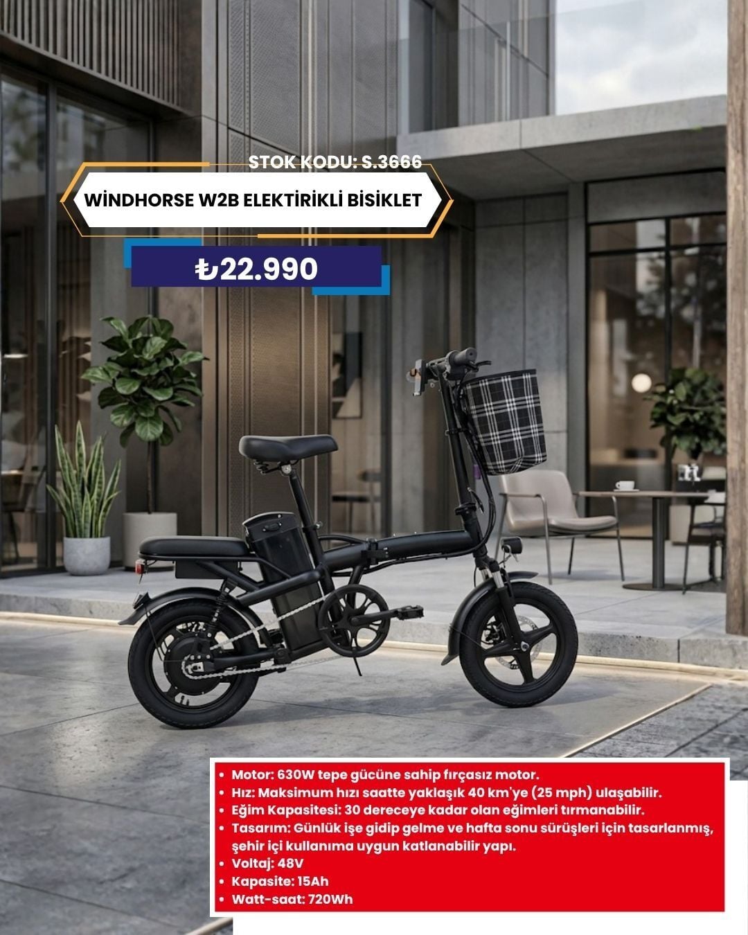 WİNDHORSE W2B ELEKTRİKLİ BİSİKLET