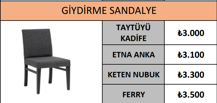 GİYDİRME SANDALYE