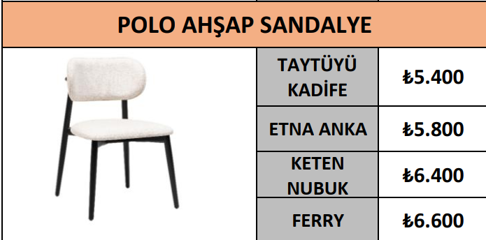 POLO AHŞAP SANDALYE