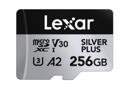 LEXAR 256GB HIGH PERFORMANCE SILVER PLUS MICROSDXC UHS-I UP TO 205MB/S READ 150MB/S WRITE C10 A2 V30