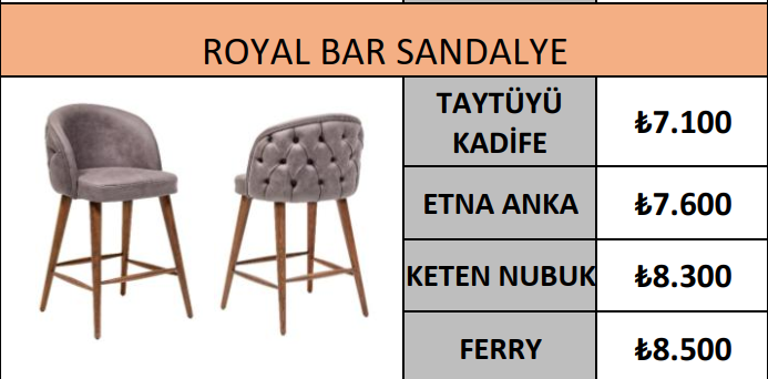 ROYAL BAR SANDALYE