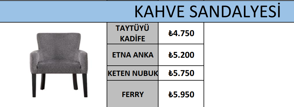 KAHVE SANDALYESİ