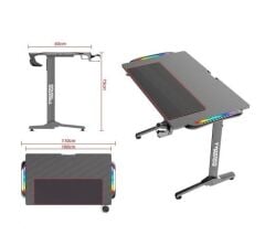 Twisted Minds T Design Karbon Fiber E-Spor Oyuncu Masası