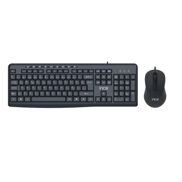 Inca IMK-372T Wired Slim Design Soft Touch Q Keyboard&Mouse Set-2mt