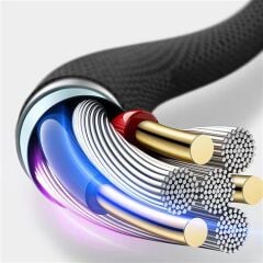 Wiwu Elite ED-101 Type-C USB 1.2 m Şarj Kablosu, Siyah