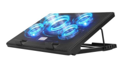 Addison ANC-505 Mavi Renkli Led Fanlı Siyah Notebook Soğutucu