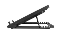 Addison ANC-505 Mavi Renkli Led Fanlı Siyah Notebook Soğutucu