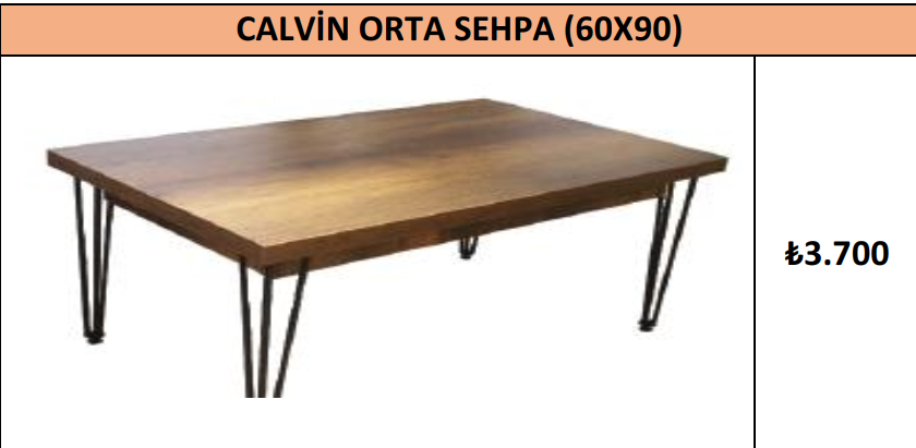 CALVİN ORTA SEHPA (60X90)