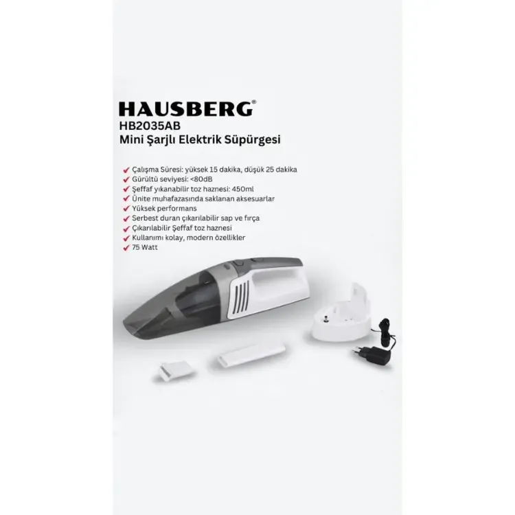 Hausberg HB-2035 mini şarjlı süpürge