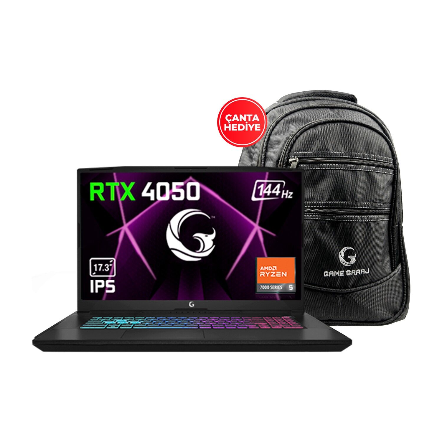 Game Garaj Slayer R5XL-4050 C2 Ryzen 5 7535HS 32 GB 1 TB SSD RTX4050 17.3'' Full HD Oyuncu Notebook