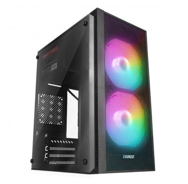 EVEREST MINION MESH 2* 12CM RAİNBOW FAN AKRİLİK YAN PANEL M-ATX MİNİ-T 300W GAMING OYUNCU KASA