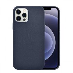 Wiwu Calfskin iPhone 13 Pro Max Deri Kılıf, Mavi