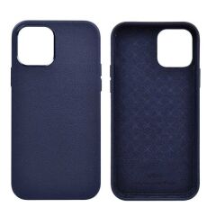 Wiwu Calfskin iPhone 13 Pro Max Deri Kılıf, Mavi