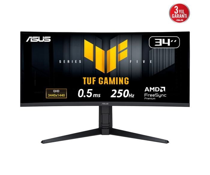 ASUS TUF VG34WQML5A 34'' 3440x1440 0.5MS 250Hz DP/HDMI/USB +VESA +SPEAKER +CURVED GAMING MONITOR